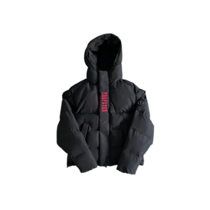 Trapstar Decoded 2022 Hooded Puffer Jacket Black/red