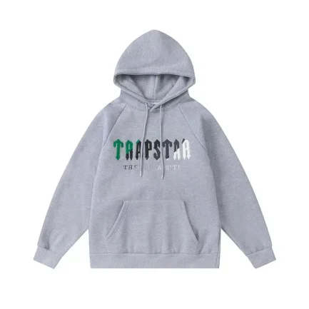 Trapstar It’s A Secret Green/gray Logo Gray Hoodie