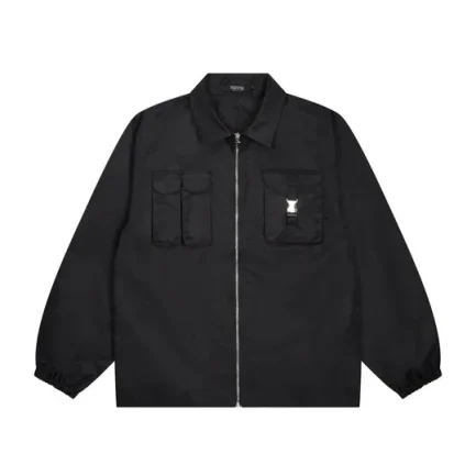 Nylon Twill Coach Jacket – Black