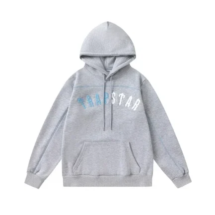 Trapstar Blue/white Logo Gray Hoodie